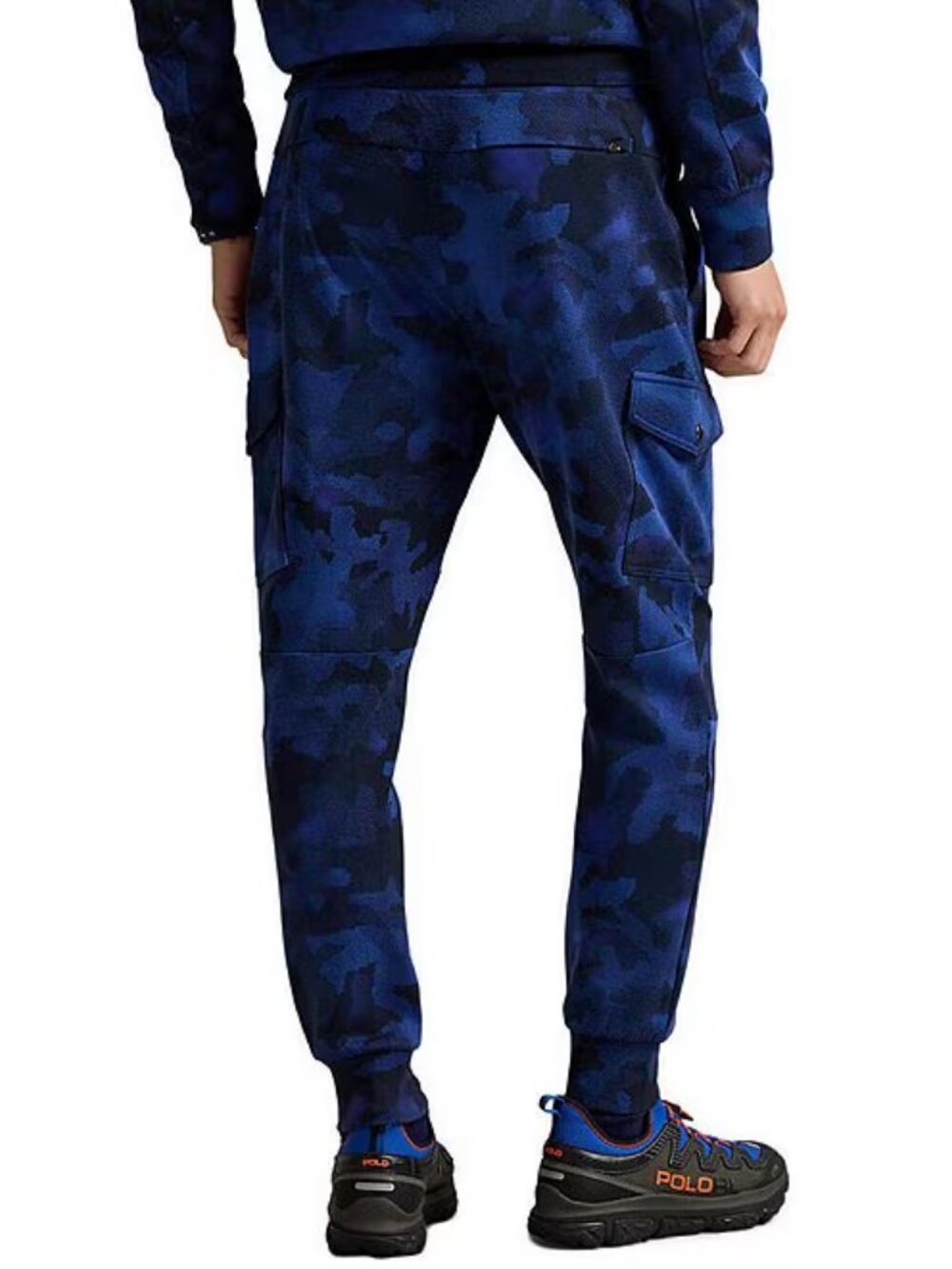 NWT XL SET Polo Ralph Lauren Blue Camo Double-Knit Cargo Bomber and Joggers VHTF - Picture 6 of 16